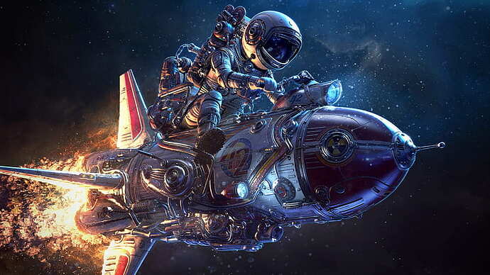 HD-wallpaper-cosmonaut-retrofuturist-rocket-fantasy-luminos-mikhail-buleyko-bike-blue